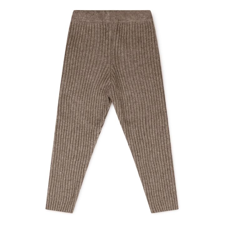 Ribbed Knit Legging Recycled Materials | Taupe brown- Product image n°6