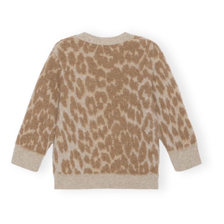 Cardigan in alpaca leopardato | Camel- Immagine del prodotto n°1