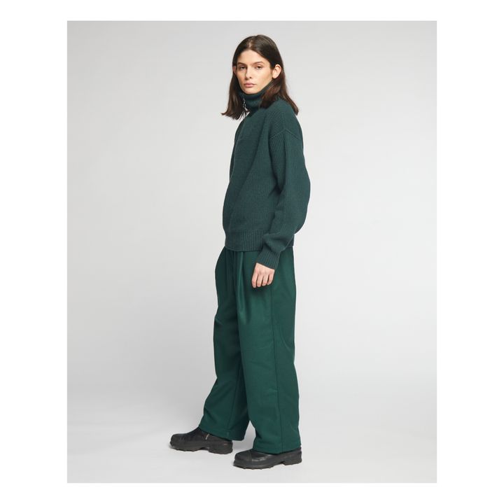 Pantaloni gessati in lana British Worker | Verde scuro- Immagine del prodotto n°3