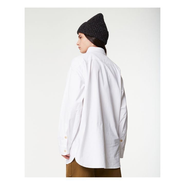 Camisa oversize Oxford de algodón orgánico | Blanco- Imagen del producto n°4