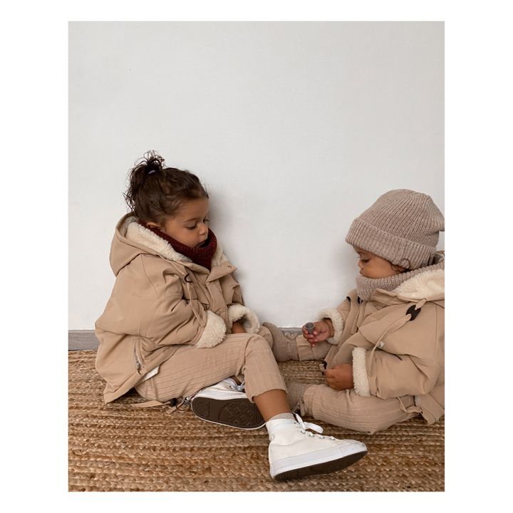 Tova Ribbed Organic Cotton Legging | Beige- Product image n°1
