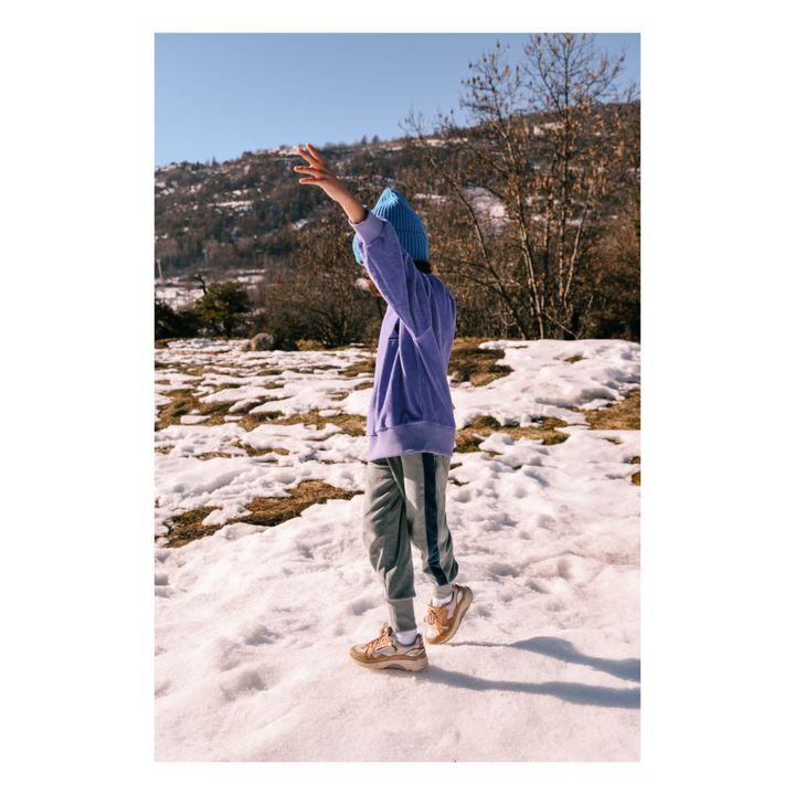Sudadera de terciopelo de algodón orgánico Nat | Violeta- Imagen del producto n°5
