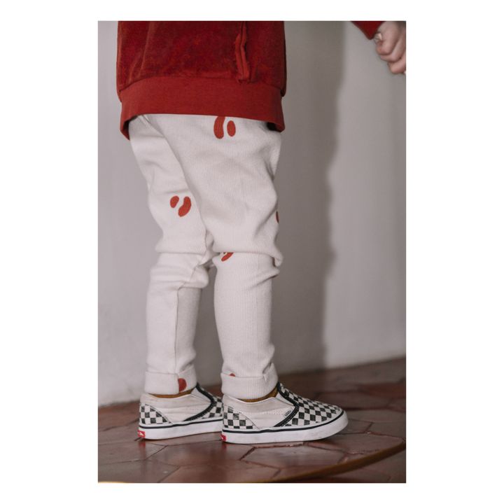 Rom-Pom Ribbed Organic Cotton Legging | Cream- Product image n°4
