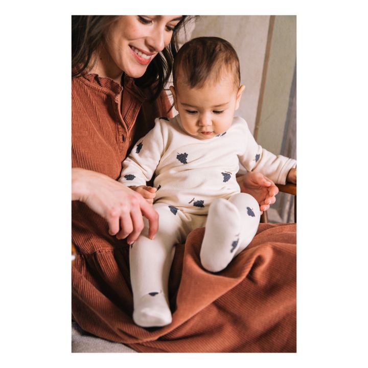 Pyjama mit Füßen aus Molton Bio-Baumwolle Chubby | Seidenfarben- Produktbild Nr. 4