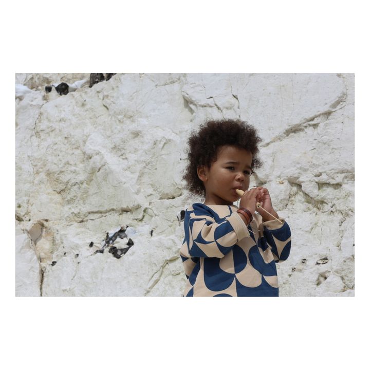 Sudadera geométrica de algodón orgánico | Azul- Imagen del producto n°2