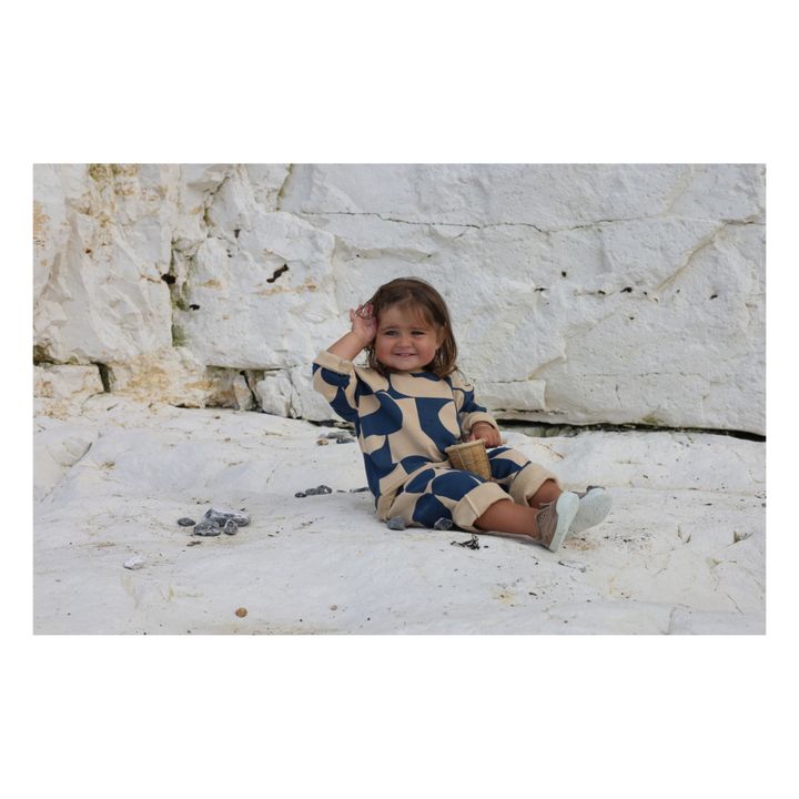 Sudadera geométrica de algodón orgánico | Azul- Imagen del producto n°4
