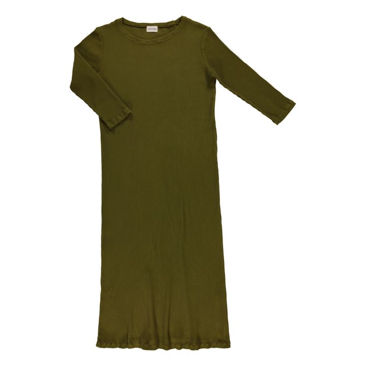 Geripptes Kleid Orchidee | Khaki- Produktbild Nr. 0