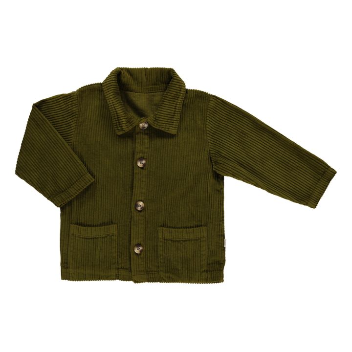Jacke aus geripptem Velours in Brombeere | Khaki- Produktbild Nr. 0