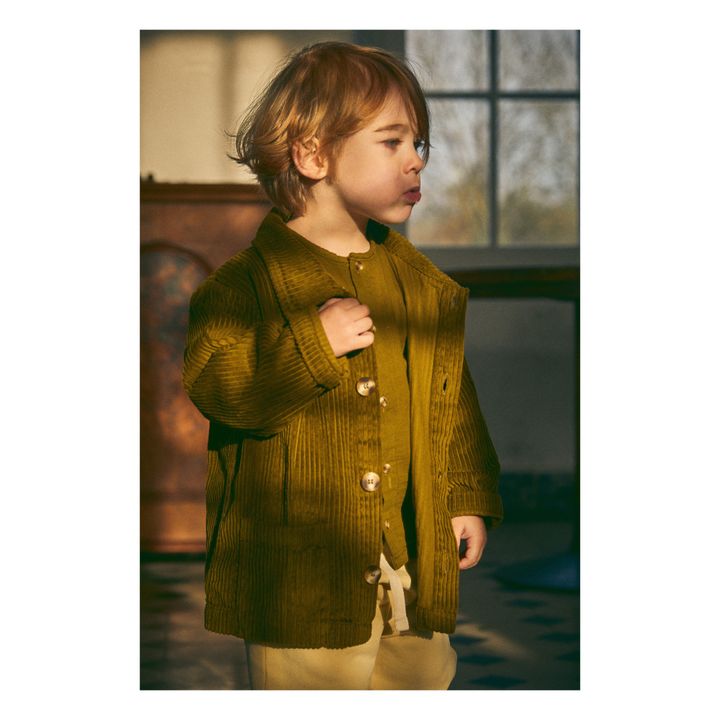 Jacke aus geripptem Velours in Brombeere | Khaki- Produktbild Nr. 1