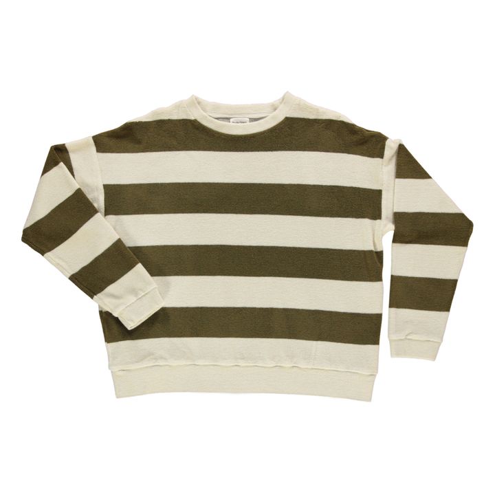 Gestreiftes Frottee-Sweatshirt Acentra - Adult Collection | Khaki- Produktbild Nr. 0