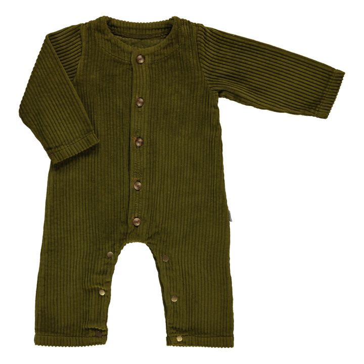 Pyjama aus geripptem Velours Meleze | Khaki- Produktbild Nr. 0