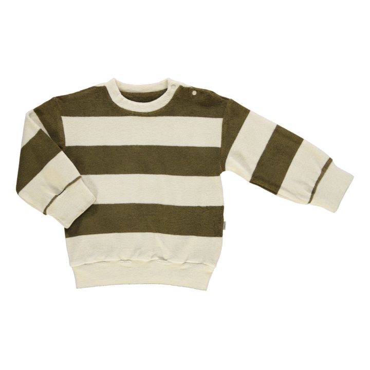 Cassandre Striped Terry Sweater | Khaki- Product image n°0