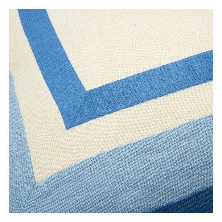 Cojín de lino bordado | Azul- Imagen del producto n°3