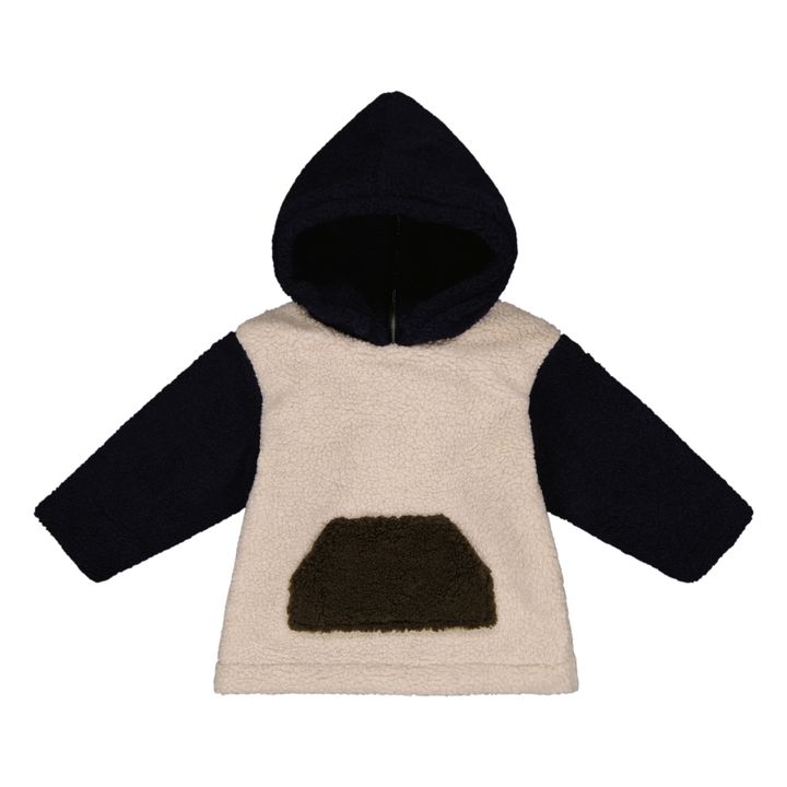 Casimir Kapuzenpullover mit dreifarbigem Pelzbesatz | Seidenfarben- Produktbild Nr. 0