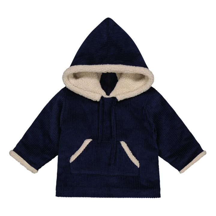 Sweat Capuche Velours Casimir | Bleu marine- Image produit n°0