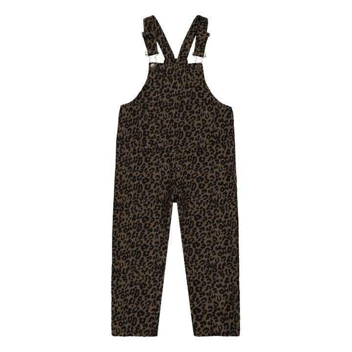 Salopette Matière Recyclée Jacquard Léopard Eliette | Marron- Image produit n°0