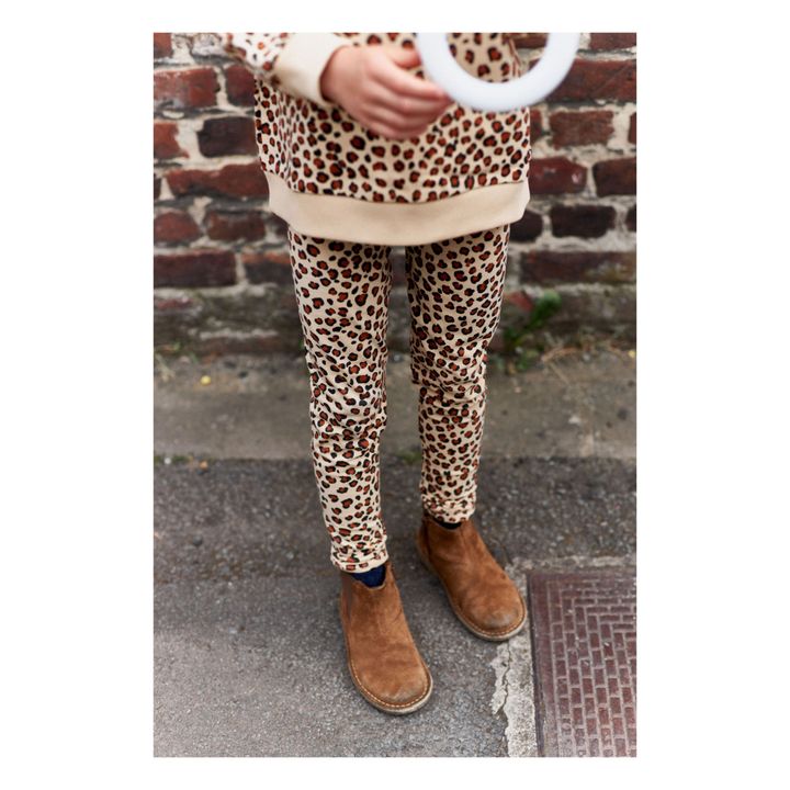 Leopard Organic Cotton Legging Ondine | Beige- Product image n°2