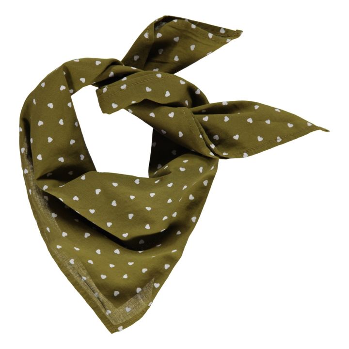 Kopftuch Sonnenblumenherzen | Khaki- Produktbild Nr. 0