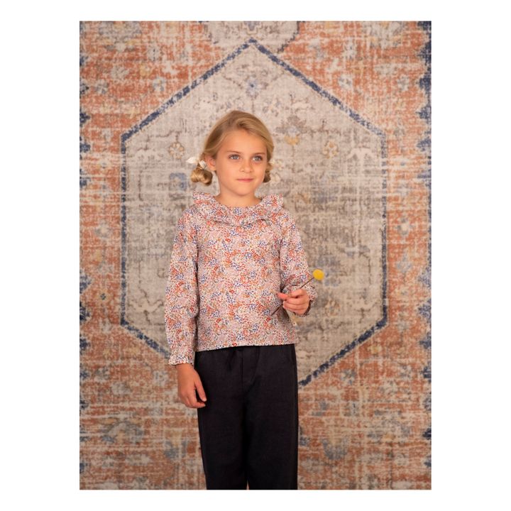 Blouse Coton Bio Fleurie Ambre | Rose- Image produit n°3