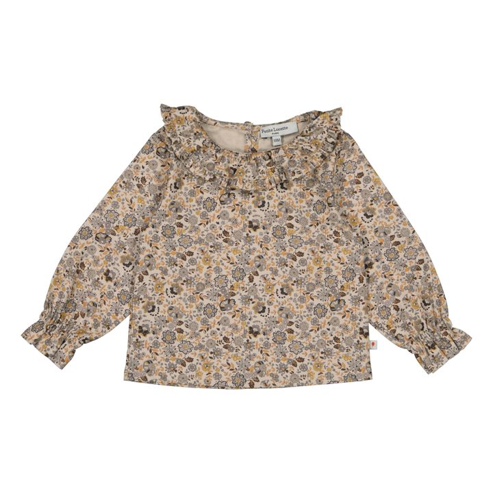 Blouse Coton Bio Fleurs Ambre | Beige- Image produit n°0