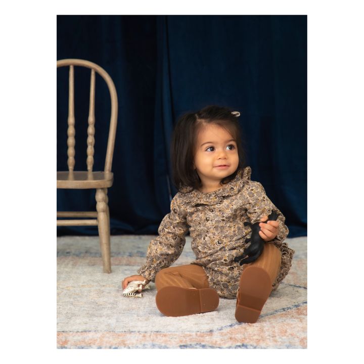 Blouse Coton Bio Fleurs Ambre | Beige- Image produit n°2
