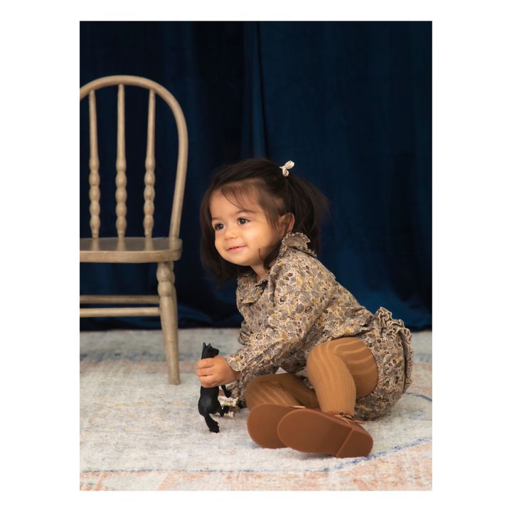 Blouse Coton Bio Fleurs Ambre | Beige- Image produit n°3