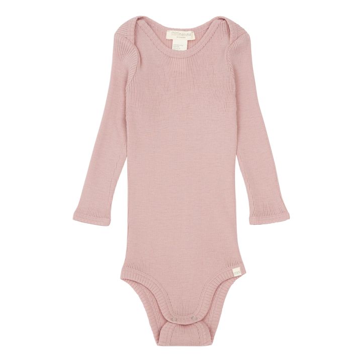 Body de canalé Alaska Merino | Rosa Palo- Imagen del producto n°0
