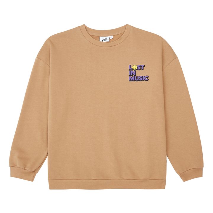 Organic cotton sweatshirt Lost In Music | Brown- Product image n°0