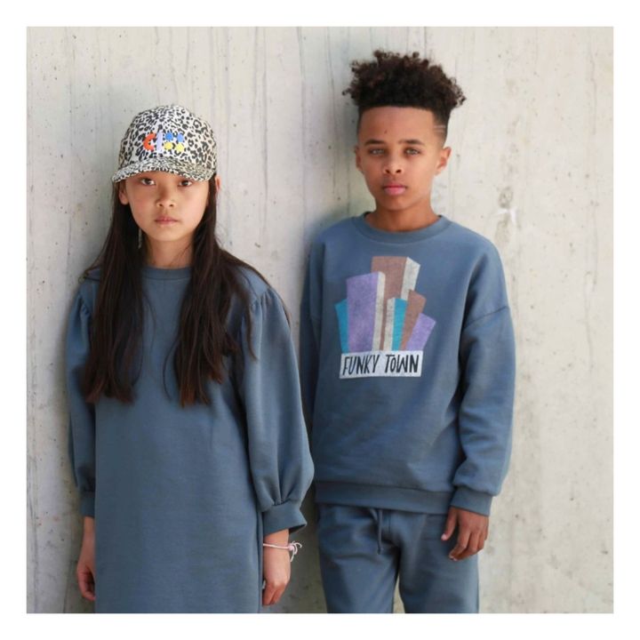 Funky Town Organic Cotton Sweatshirt | Grey blue- Product image n°1
