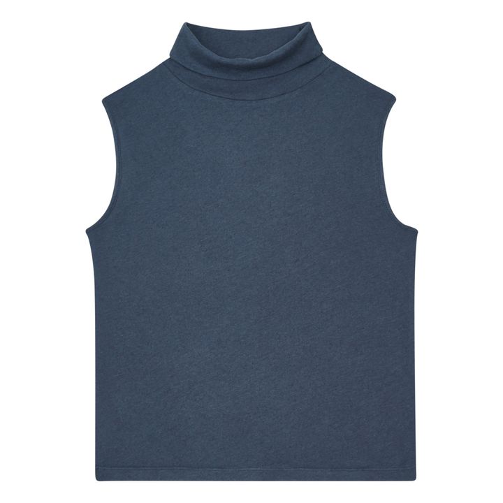 Top senza maniche in cotone biologico | Blu marino- Immagine del prodotto n°0