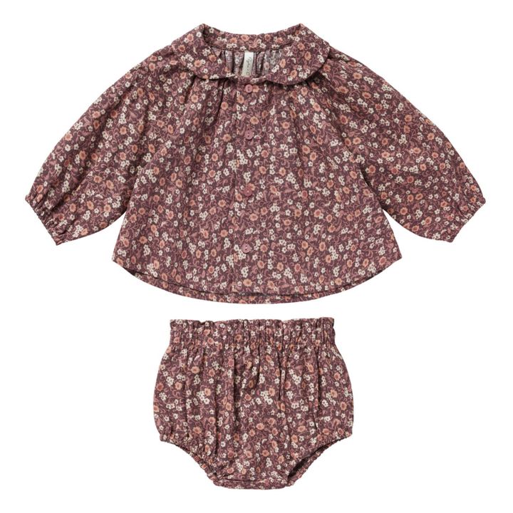 Bluse + Bloomer Blumen Nellie | Pflaume- Produktbild Nr. 0