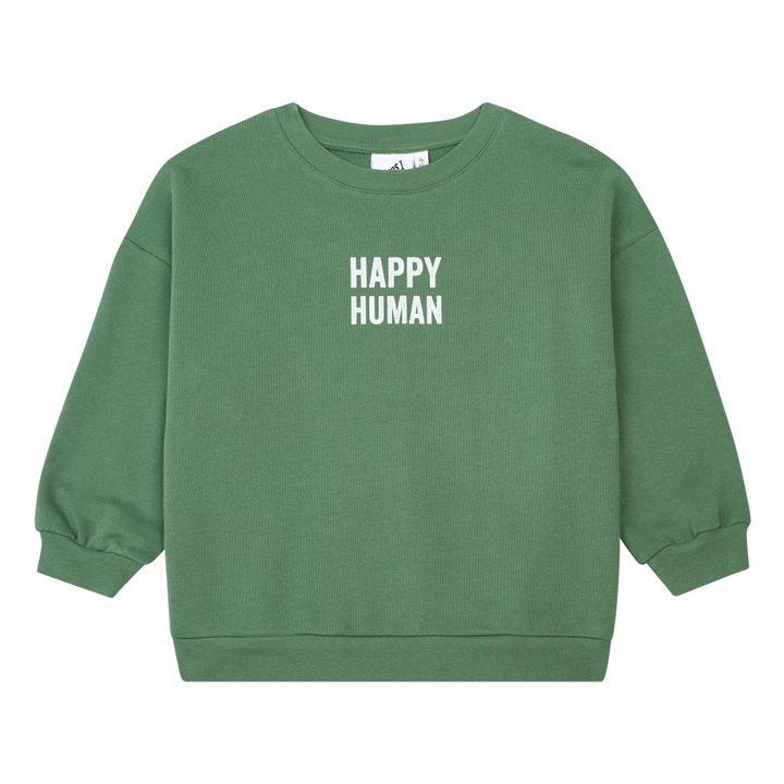 Happy Human organic cotton sweatshirt | Green- Product image n°0