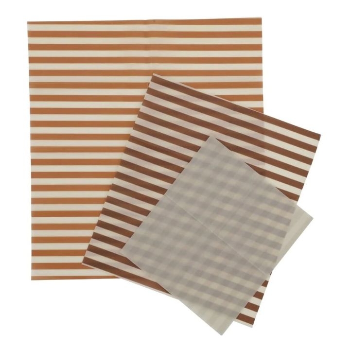 Emballage alimentaire à la cire d'abeille - Pack de 3 | Terracotta- Image produit n°0