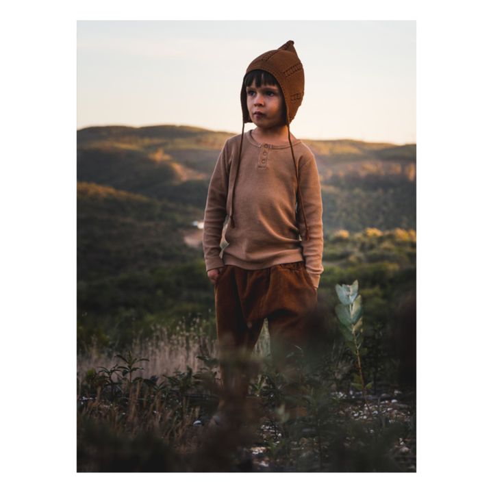 Embossed Organic Cotton T-shirt | Camel- Product image n°3