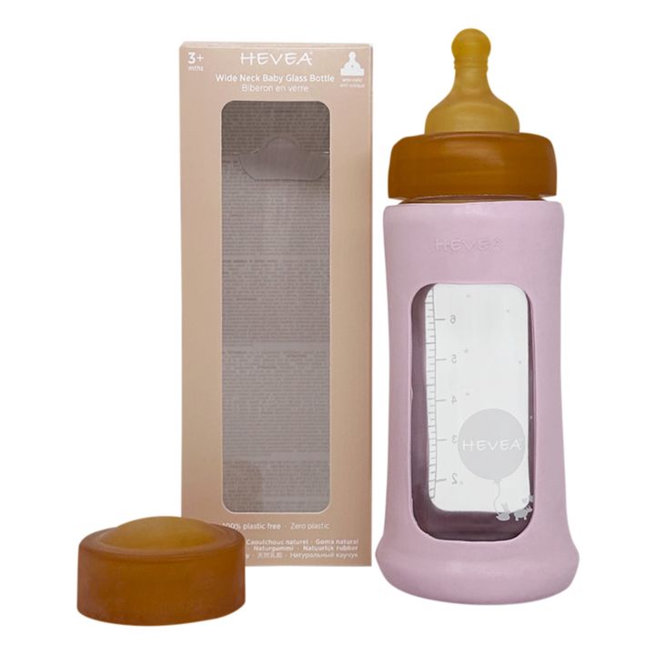 Biberon en verre à col large avec housse de protection Débit moyen | Mattrosa- Produktbild Nr. 1