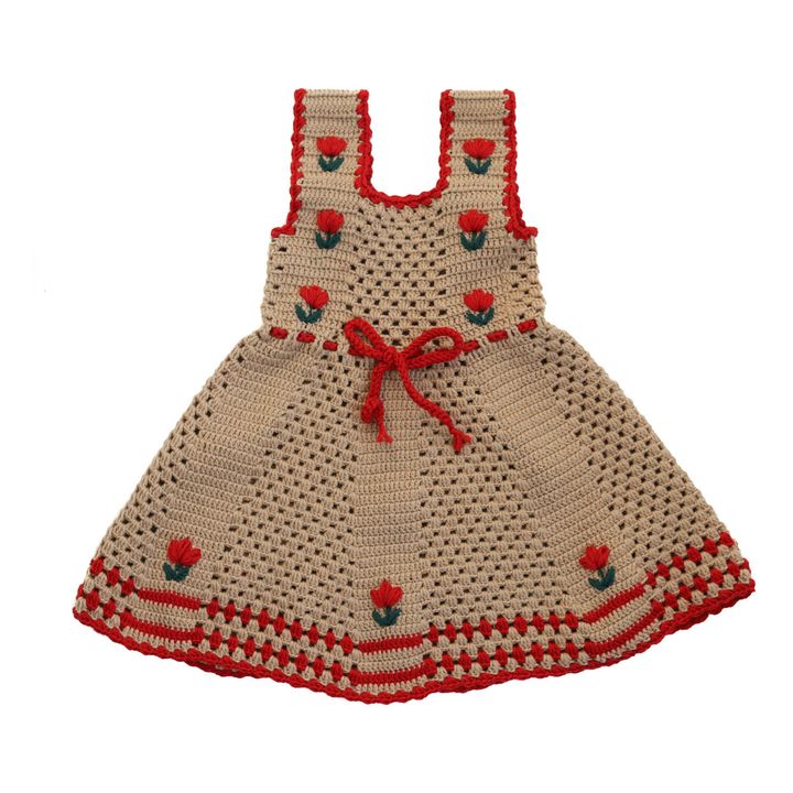Vestido Carmel Merino Bordado y Hecho a Mano | Beige- Imagen del producto n°0