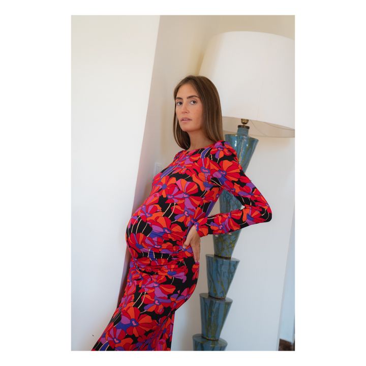 Vestido de embarazada Thelma Flower | Rojo- Imagen del producto n°4