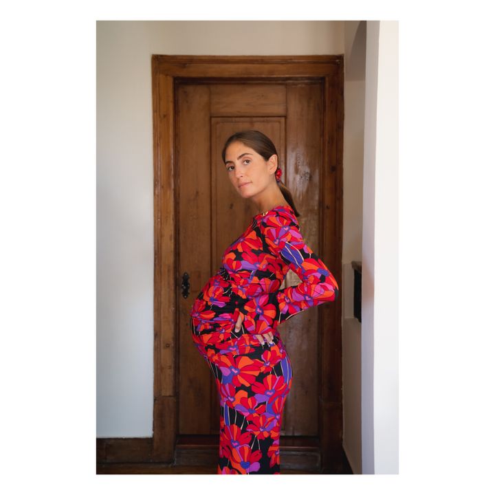 Top da Gravidanza Mona Flower | Rosso- Immagine del prodotto n°1