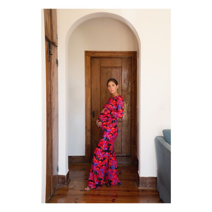 Top da Gravidanza Mona Flower | Rosso- Immagine del prodotto n°4