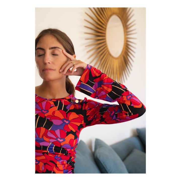 Top da Gravidanza Mona Flower | Rosso- Immagine del prodotto n°7