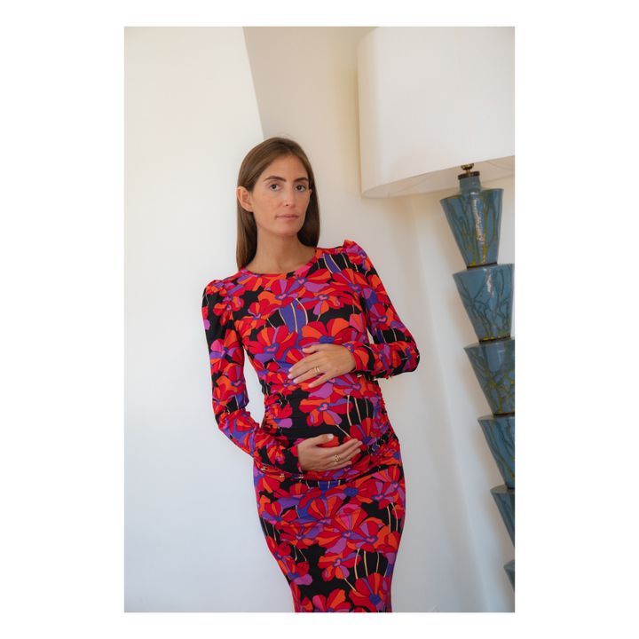 Vestido de embarazada Thelma Flower | Rojo- Imagen del producto n°5
