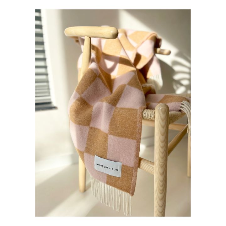 Plaid en laine Damier | Terracotta- Product image n°1