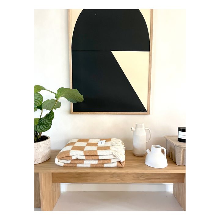 Plaid en laine Damier | Off white- Product image n°2