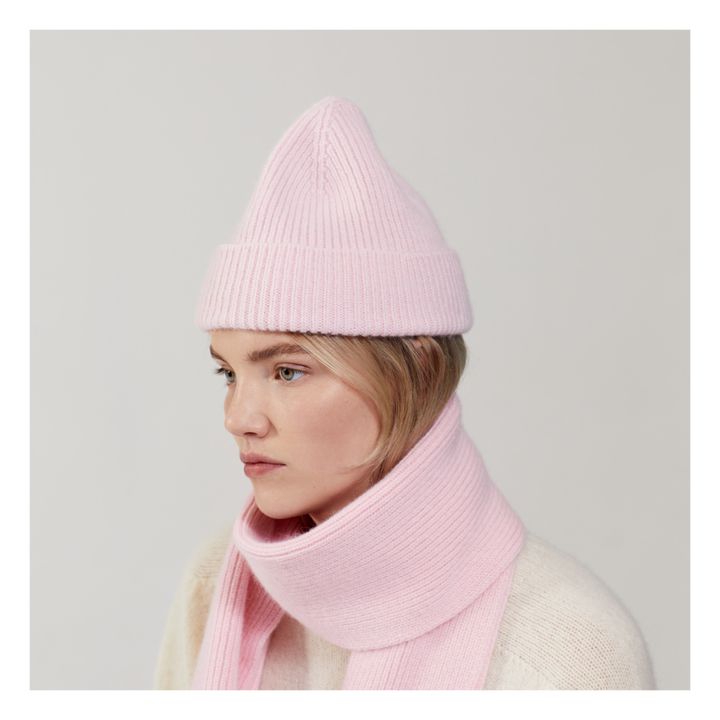 Cappello in lana e angora | Rosa incarnato- Immagine del prodotto n°3