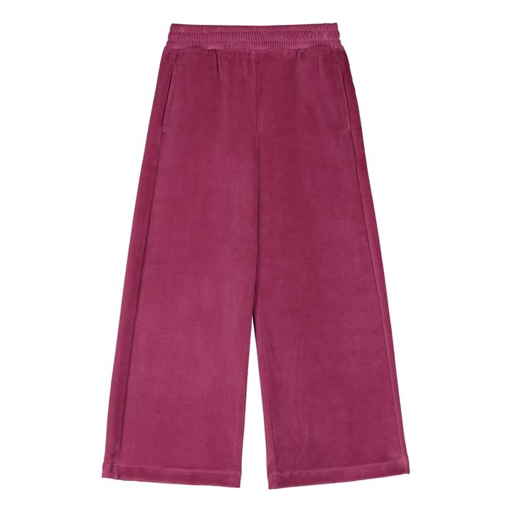 Joggers de terciopelo de algodón orgánico Lucky | Ciruela- Imagen del producto n°0