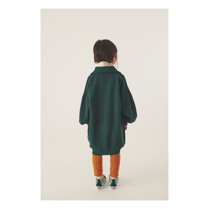 Robe Sweat Coton Bio Col Zippé Kiva | Vert sapin- Image produit n°3