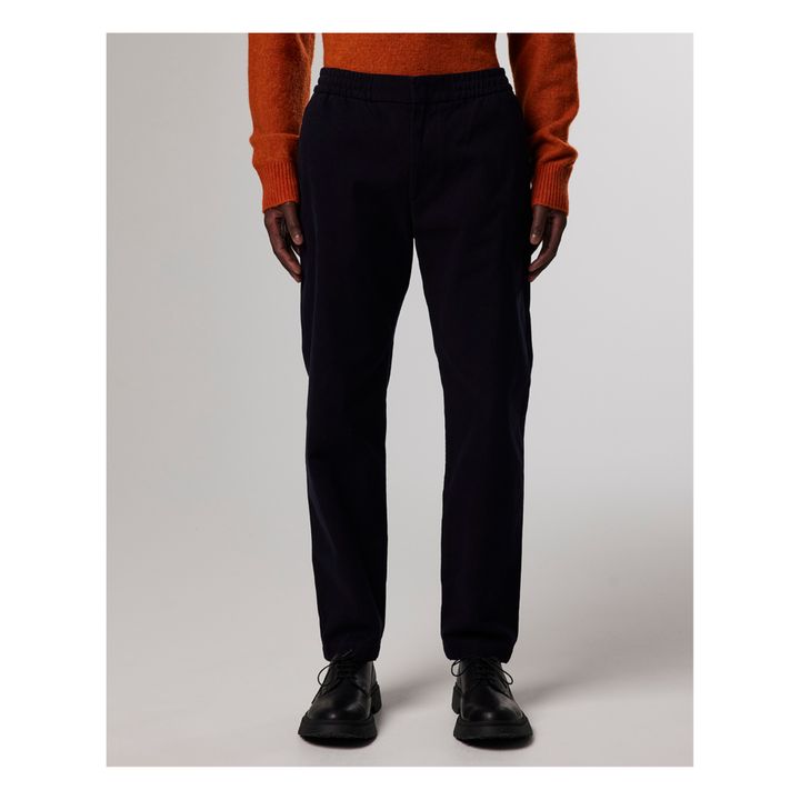 Pantalones de algodón orgánico Foss 1777 | Azul Marino- Imagen del producto n°2