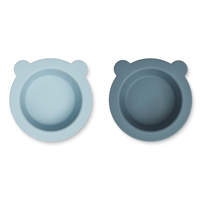 Bols antidérapants Peony en silicone - Set de 2 | Bleu- Image produit n°0