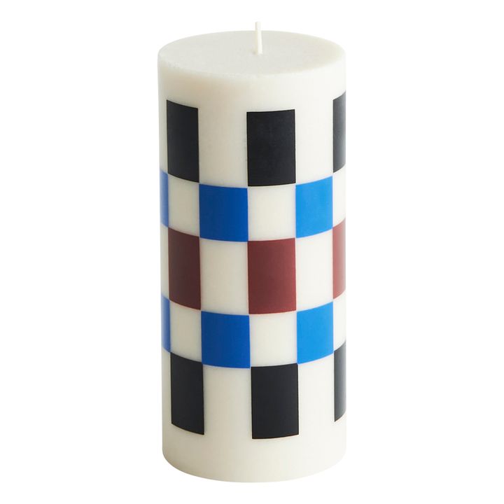 Bougie Column à Carreaux | Blue- Product image n°0