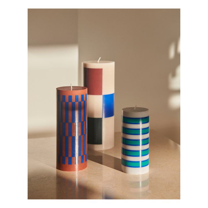 Bougie Column à Carreaux | Blue- Product image n°1